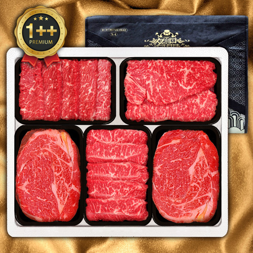 [횡성투뿔]1++횡성한우 5P 18호 2kg(등/등/특/채/부400)